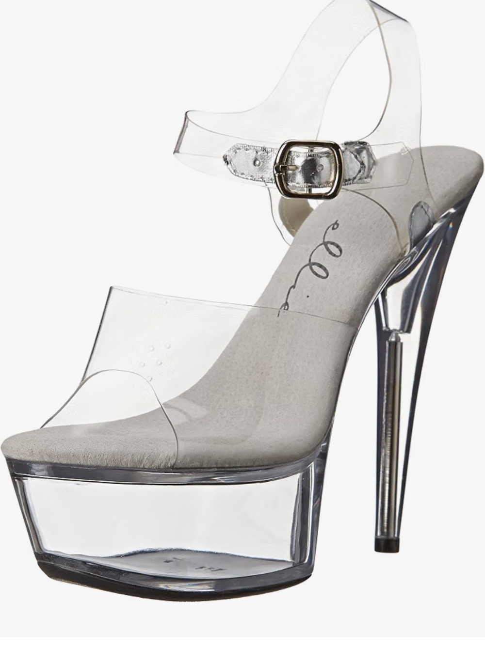 Ellie Clear Platform Stiletto with Buckle